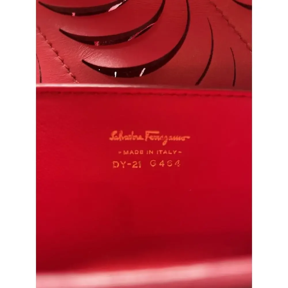 Salvatore‎ Ferragamo Bag Crossbody Shoulder Gancini Top Handle Red Leather Purse